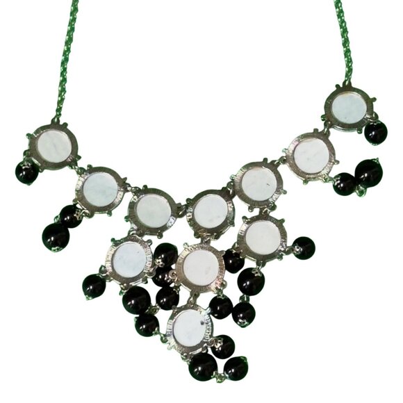 Black & White Chevron Necklace & Earrings Set By Icon Collection - Picture 11 of 16